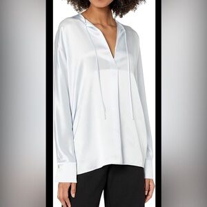 Vince baby blue silk stretchy blouse button up XS/S